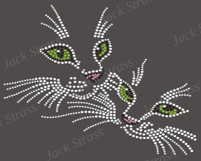 Dessin strass têtes de chats - Jack Strass