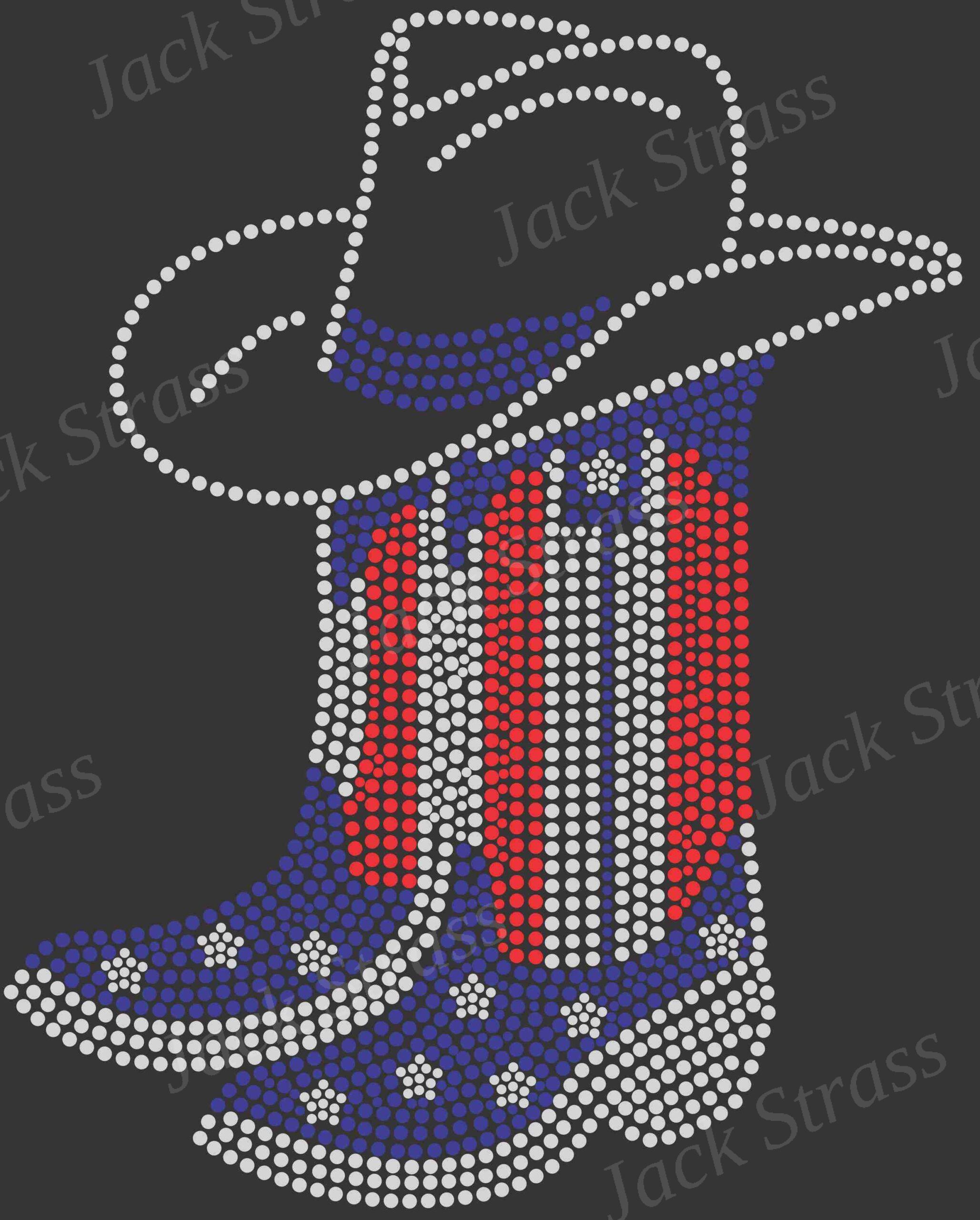 botte americain 08 Dessin strass Botte country américain 08 - Jack Strass