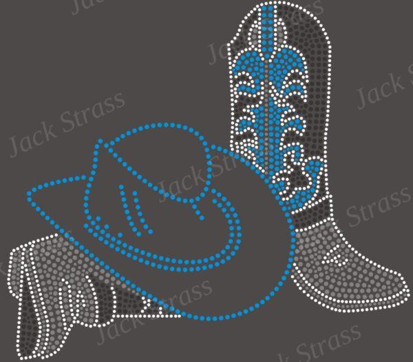 Dessin strass Botte country couché 09 - Jack Strass