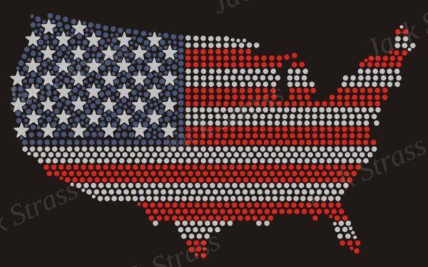 Dessin strass carte USA - Jack Strass