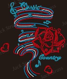 Accueil Dessin strass Country Music rose et coeur 08 - Jack Strass