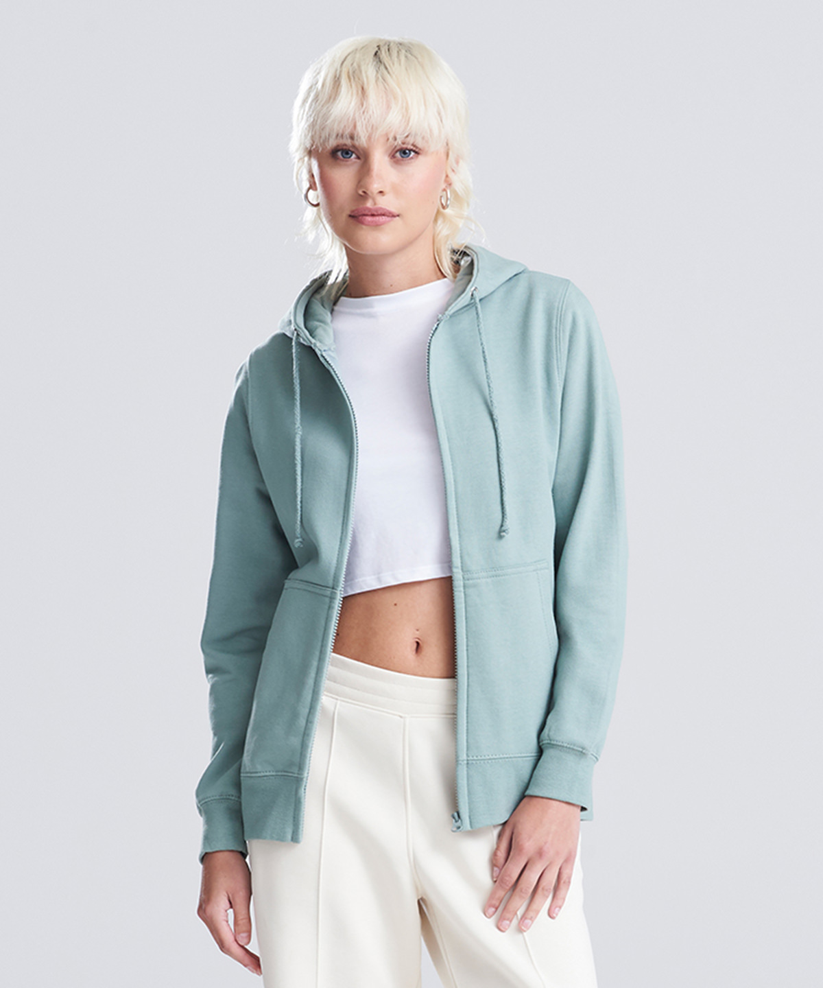 sweat femme Sweat zippé à capuche femme à personnaliser en strass - Jack Strass