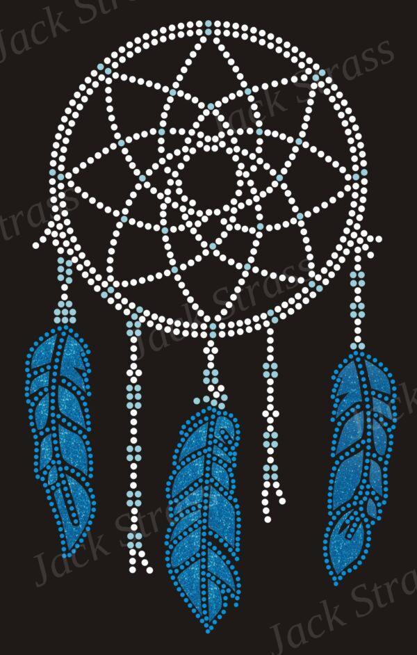 Dessin strass Attrape rêve bleu - Jack Strass