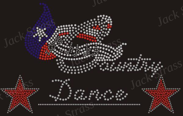Dessin strass Country dance étoile rouge n°20 - Jack Strass