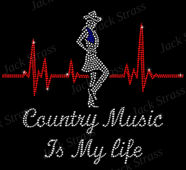 Dessin strass Country Music is my life n°24 - Jack Strass