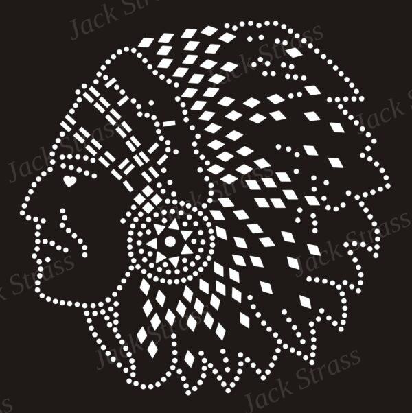 Dessin strass Tête indien - Jack Strass