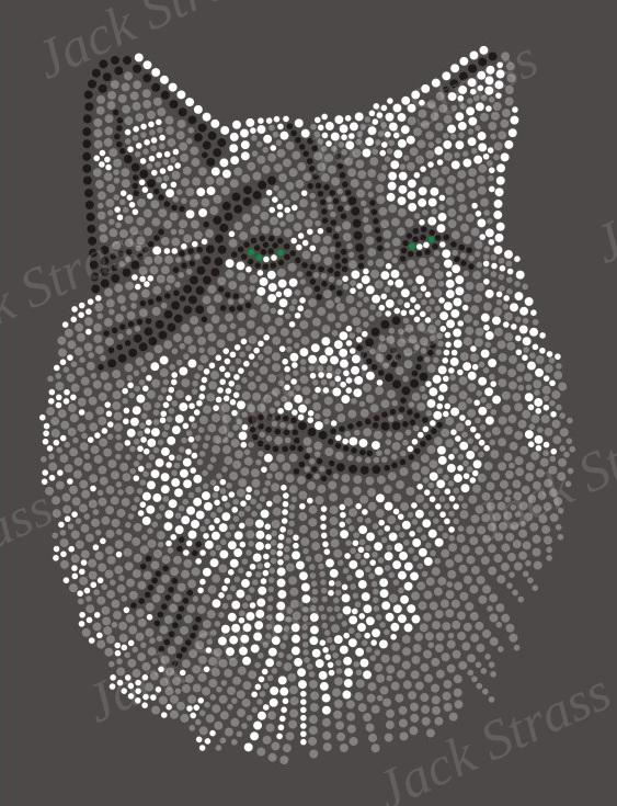 Dessin strass Tête de loup - Jack Strass